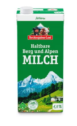 1 Lt. Pa. H-Berg- und Alpenmilch 1,5% BERCHTESGADENER LAND