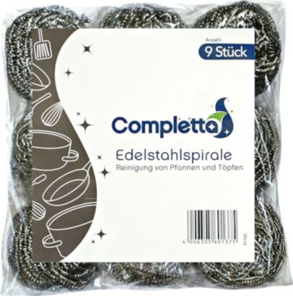 9 Stück Edelstahlspirale 7 cm Completta