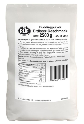 2,5 kg Pa. Puddingpulver Erdbeer zum Kochen RUF 3693