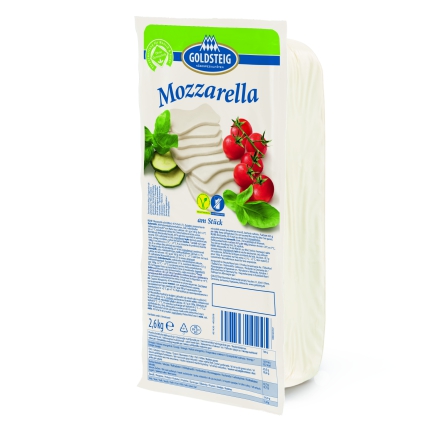 D Goldsteig Mozzarella Riegel 45% Stückgewicht ca. 2,6 kg