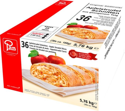 PAN Apfelstrudel-Schnitten TK 36x160 g, aus gezogenem Teig