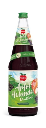 1,0 Lt. MW-Fl. Apfel-Holunderbeer-saft WOLFRA Mehrweg-Glas