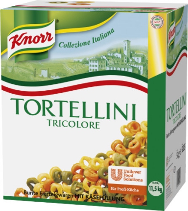 5 kg Kt. Tortellini Tricolore LU 5555 versch. Käsefüllung