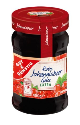 10x450 g Gl. G&G Rotes Johannis-beer Gelle EXTRA