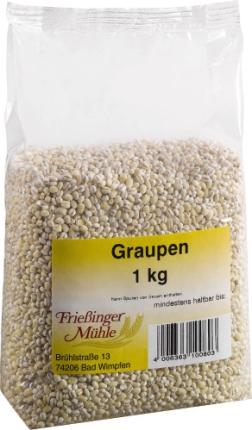 1 kg Bt. Gerstengraupen mittel "Frießinger Mühle"