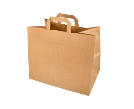 50 Stück Papier-Tragetaschen BIO braun, 32+17x24 cm, PAPSTAR