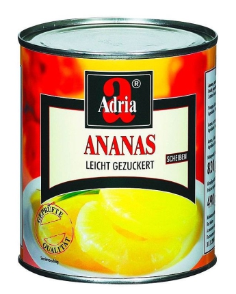 850 ml Ds. Ananas in Scheiben leicht gezuckert