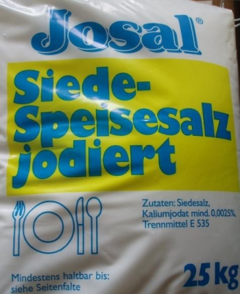 25 kg Sa. Jodiertes Speisesalz