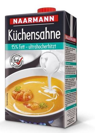 1000 g Pa. Naarm. Küchensahne 15% mit Schraubverschluss