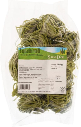 500 g Pa. Tagliarini grün (frische Bandnudeln, 4 mm breit)