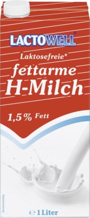 1 Lt. Pa. H-Milch 1,5% laktosefrei LACTOWELL OM 10373
