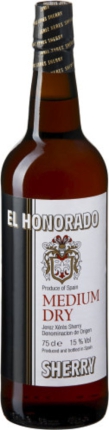 0,75 Lt. Fl. Sherry Medium Dry 15% vol. El Honorado