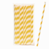 250 Stück Bio-Trinkhalme Papier 22 cm Ø 6 mm gestreift gehülst