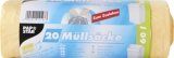 20 Stück Müllsäcke zum Zuziehen 60 Liter 20 my gelb PS 14197