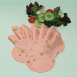 500 g Sc. Mortadella mit Pistazien in Scheiben SB