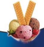 500 Stück Eiswaffeln lose Servisa mit Vanillecremefüllung ganz dünn